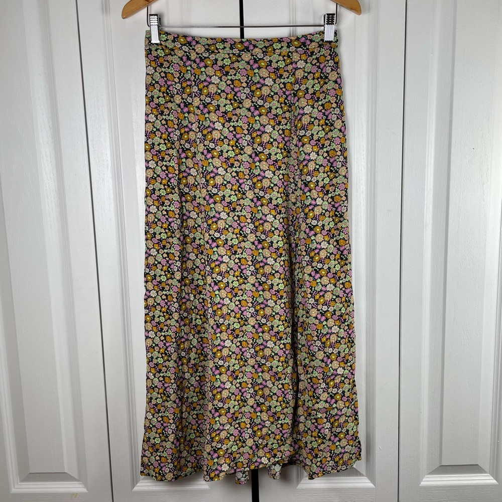 Philosophy Floral Midi Skirt Women’s S Ditzy Dainty Cottagecore Cabin Fairy Slit